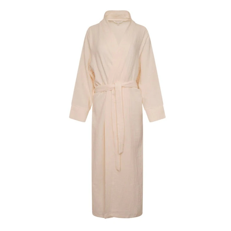 Double Cotton Crinkle Robe - Cream | The NAP Co