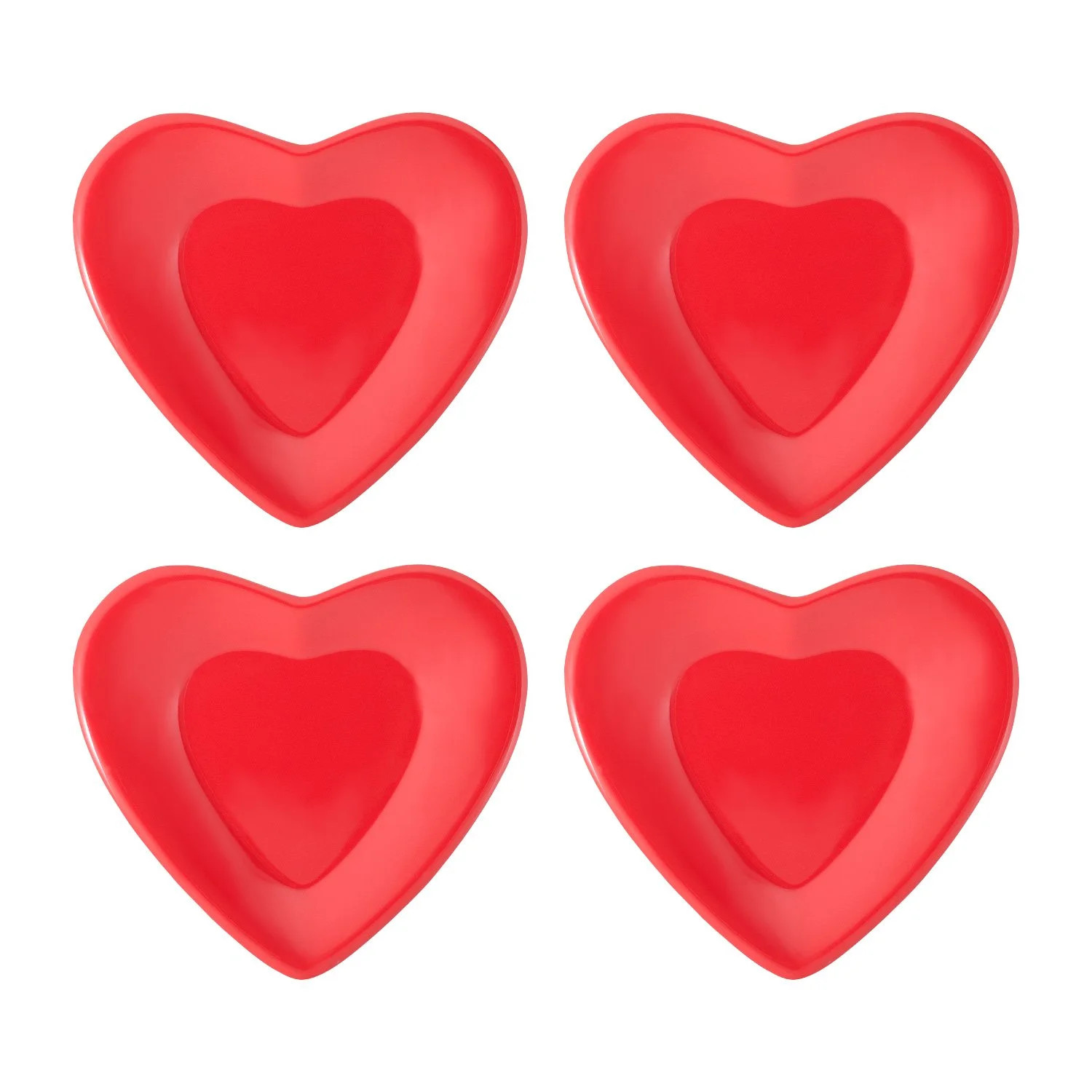 Gourmet Art 4-Piece Heart Heavyweight and Durable Melamine 4.75 Inch Plate for Indoors Outdoors U... | Walmart (US)