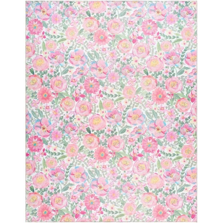 My Texas House Delaney Floral Indoor Washable 8' x 10' Area Rug | Walmart (US)