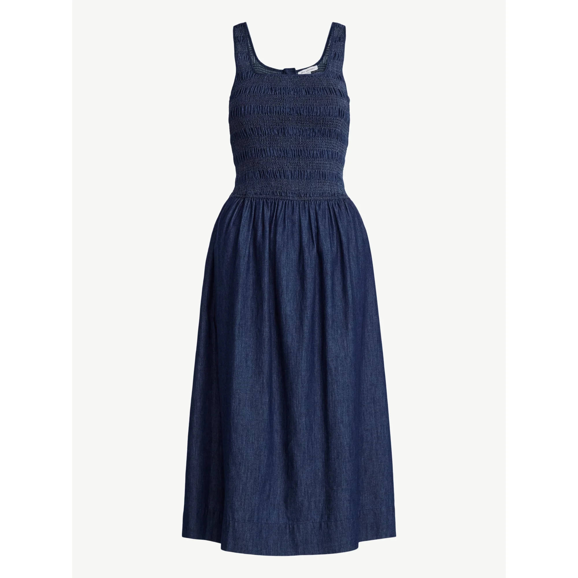 Free Assembly Women's and Women's Plus Cotton Sleeveless Smocked Midi Dress Size-XS to 4X | Walmart (US)