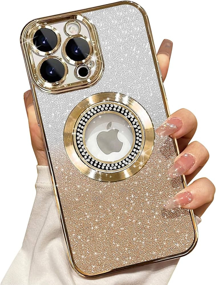 Misscase for iPhone 14 Pro Magnetic Glitter Case Compatible with MagSafe,Full Protection Slim Sho... | Amazon (US)