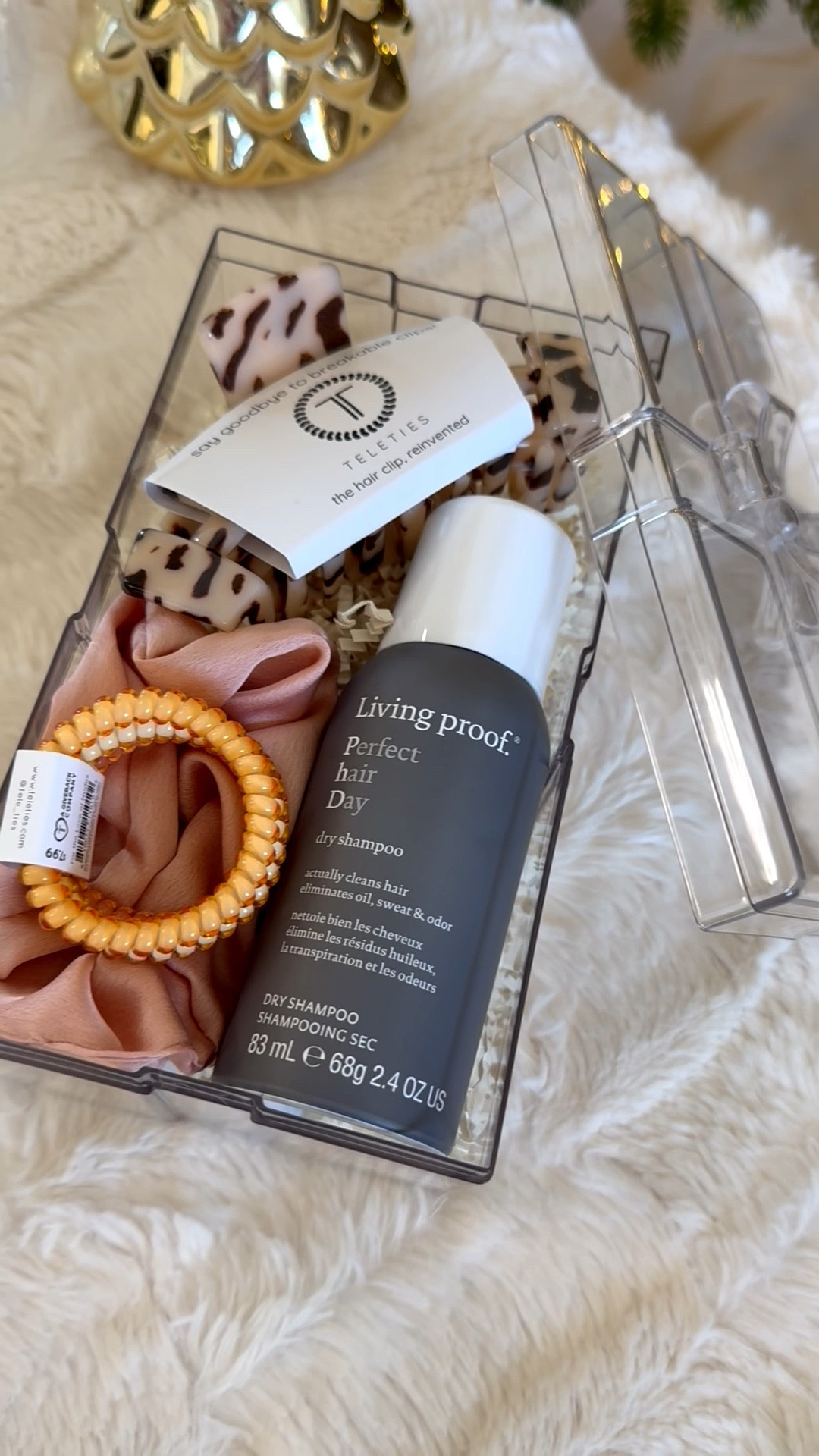DIY Christmas gift idea for friends! ☃️🎁

This acrylic gift box is from Target! It’s in the dollar section if you can’t find it online! I filled it with some fun hair care goodies: a mini Living Proof dry shampoo, a Teleties claw clip, Teleties hair ties and a satin scrunchie!

I added a satin ribbon and gift tag to finish it off! ☺️ This is the perfect gift for your besties!

Teen girl gifts, stocking stuffer ideas, secret Santa gifts, Christmas gift guide, diy gifts, hair care gifts, mini beauty gifts, beauty gift ideas

#LTKGiftGuide #LTKHoliday #LTKSeasonal