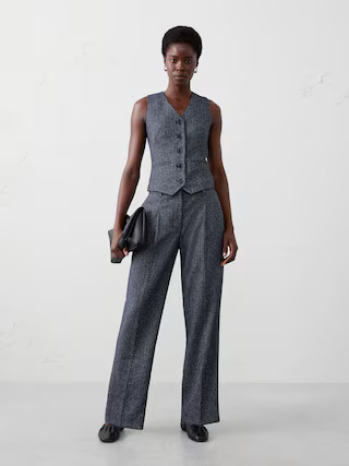 Straight High-Rise Herringbone Trouser | Banana Republic Factory