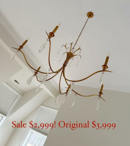 Arhaus gold crystal chandelier on sale! 

#LTKstyletip #LTKsalealert #LTKhome