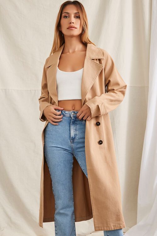 Twill Double-Breasted Trench Coat | Forever 21 (US)