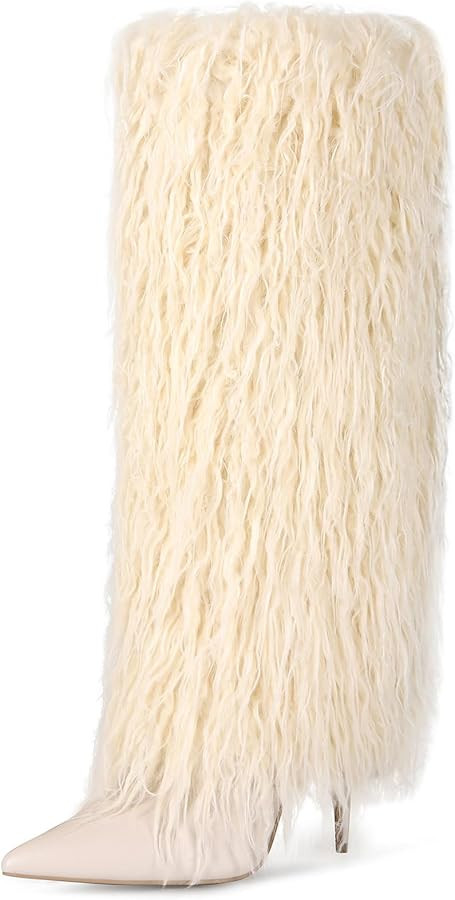 Fold Over Fur Boots for Women | Amazon (US)