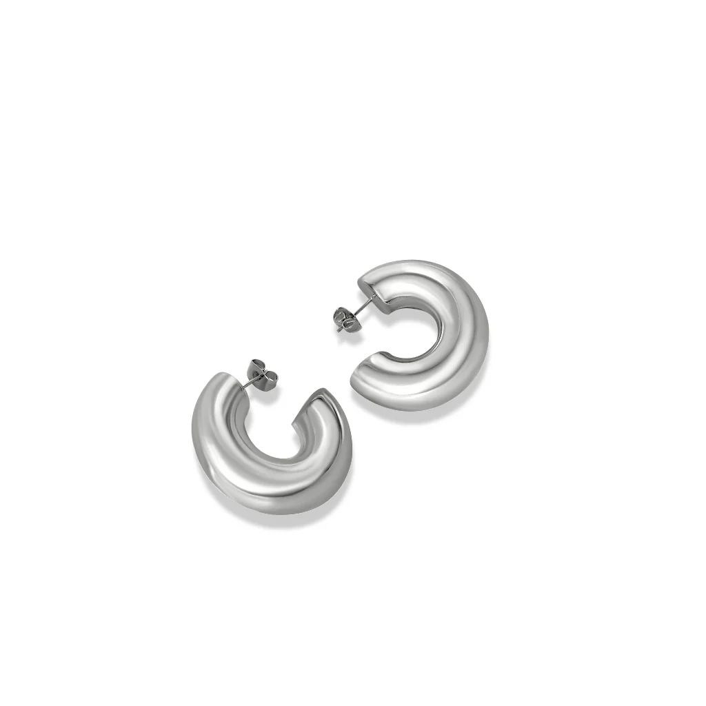 The Silver Juliet Chubby Hoop Earrings | Anisa Sojka