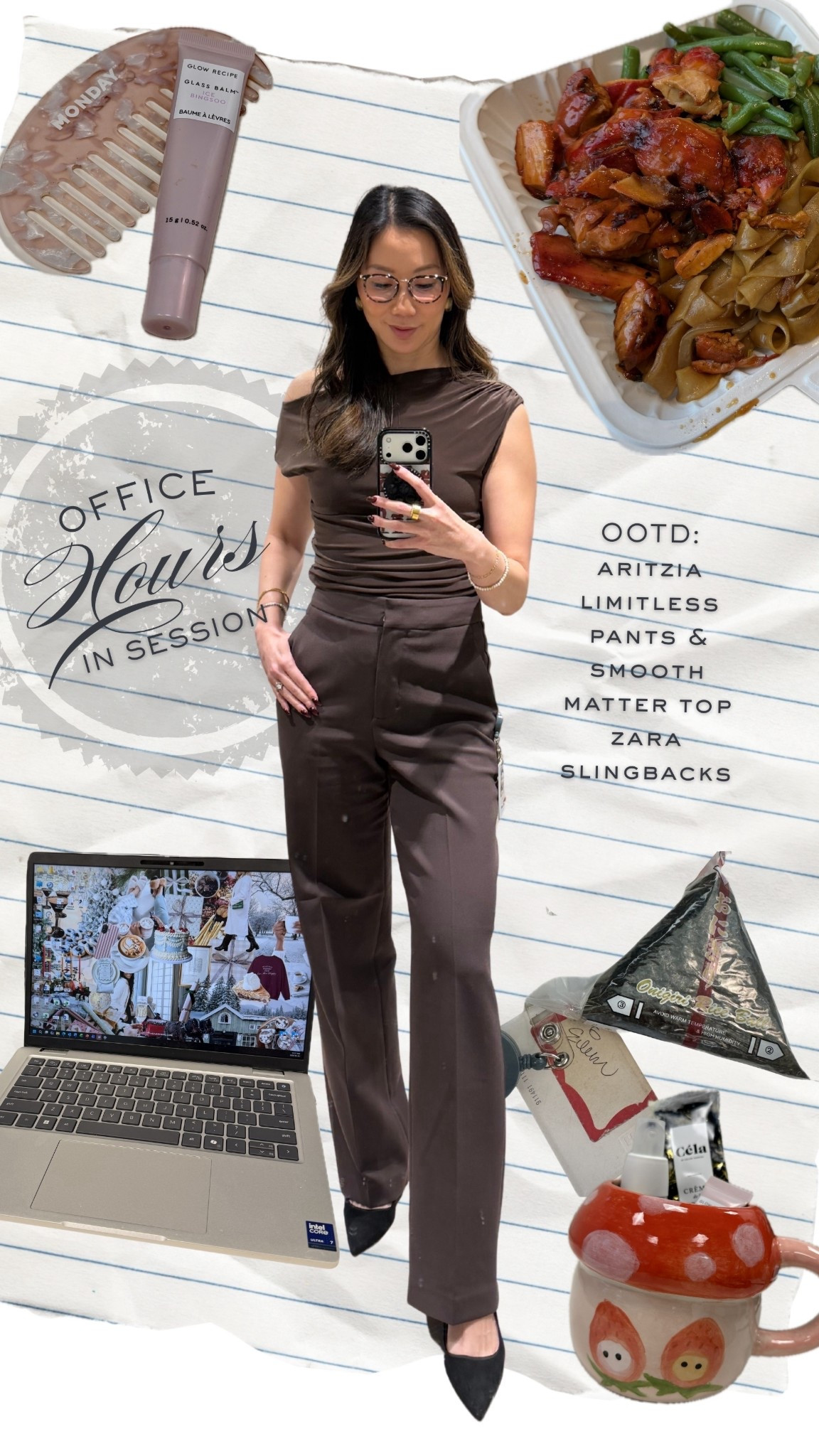 Workwear OOTD in a classic neutral combo 🤎
A brown smooth matter top styled with the Agency Pants from Aritzia — an easy, polished outfit formula you can’t go wrong with for work. Finished with pointed-toe slingbacks and simple gold jewelry to keep the look clean and elevated.
Proof that when the basics are right, the outfit just works.

#LTKWorkwear #LTKootd #LTKPetite