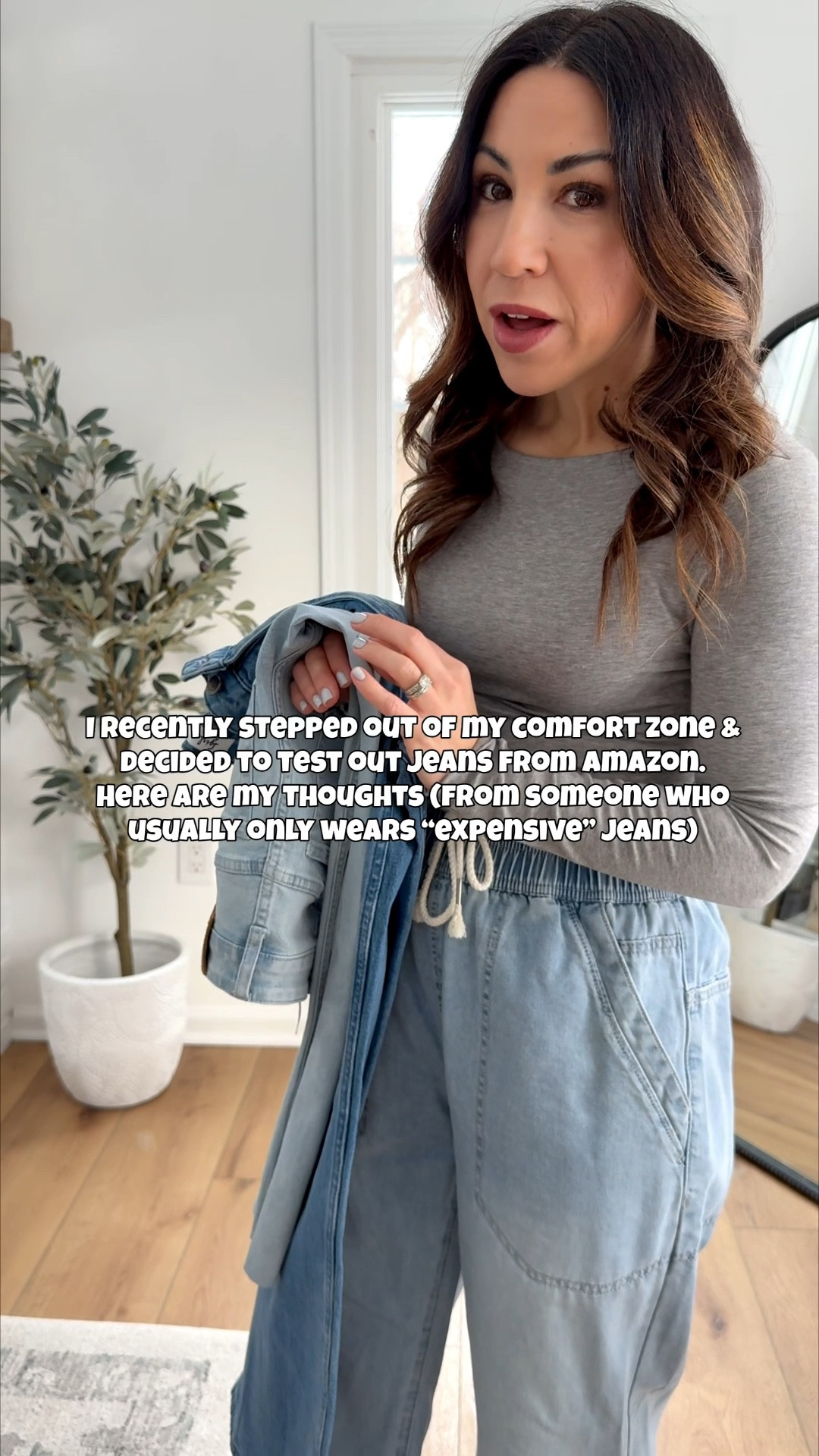 I don’t usually find great jeans on Amazon as I’m super picky when it comes to denim but these 2 styles shocked me. They remind me of Levi’s quality. A little bit of stretch, tons of colors, and the fit is as good as any of my more expensive jeans. And they will come to around $35 w/code LOVE10SGIVL. 

Jeans code: LOVE10SGIVL. Jewelry code HOUSEOFLEO20. 

Jeans 0 (classic blue & light blue). Tops small. Faux fur vest small. Drawstring jeans, size 2. Sneaker size down. 

Amazon fashion, wide leg jeans, straight leg jeans, baggy jeans. Date night outfit.

#LTKSaleAlert #LTKPetite #LTKOver40