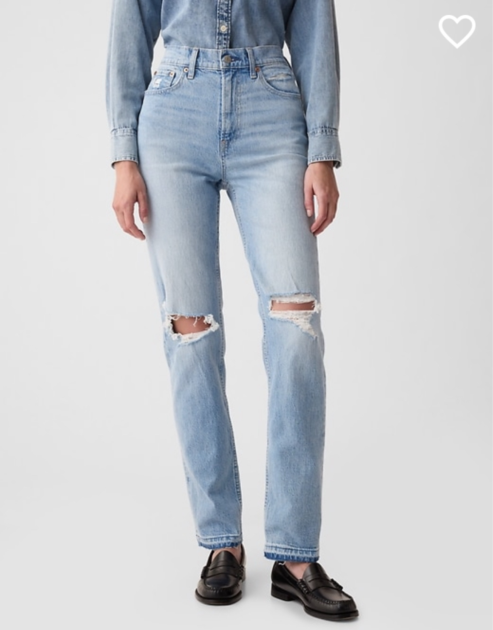 Gap high rise cheeky straight jeans 