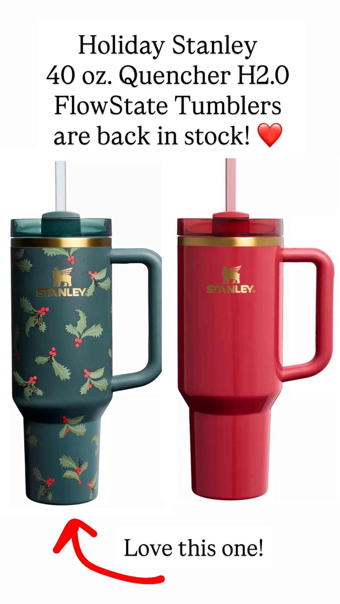 Holiday Stanley 40 oz. Quencher H2.0 FlowState Tumblers are back in stock!!! 

#LTKHoliday #LTKGiftGuide