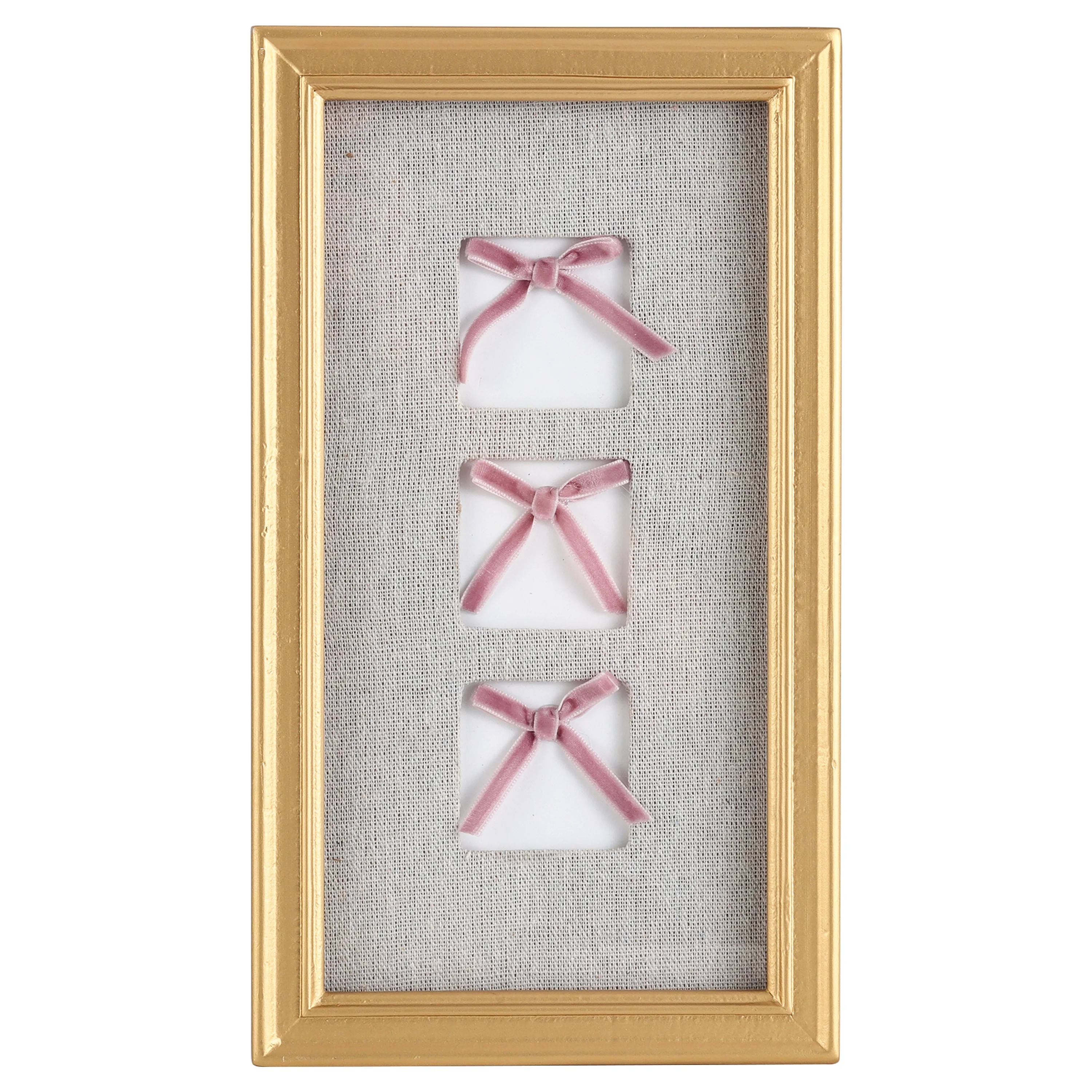 Home Decor Collection, Decorative Pink 3 Bow Framed Picture Wall Art | Walmart (US)