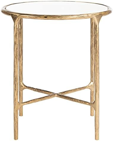 SAFAVIEH Couture Home Collection Jessa Brass Metal/White Marble Top Round End Table (Fully Assemb... | Amazon (US)