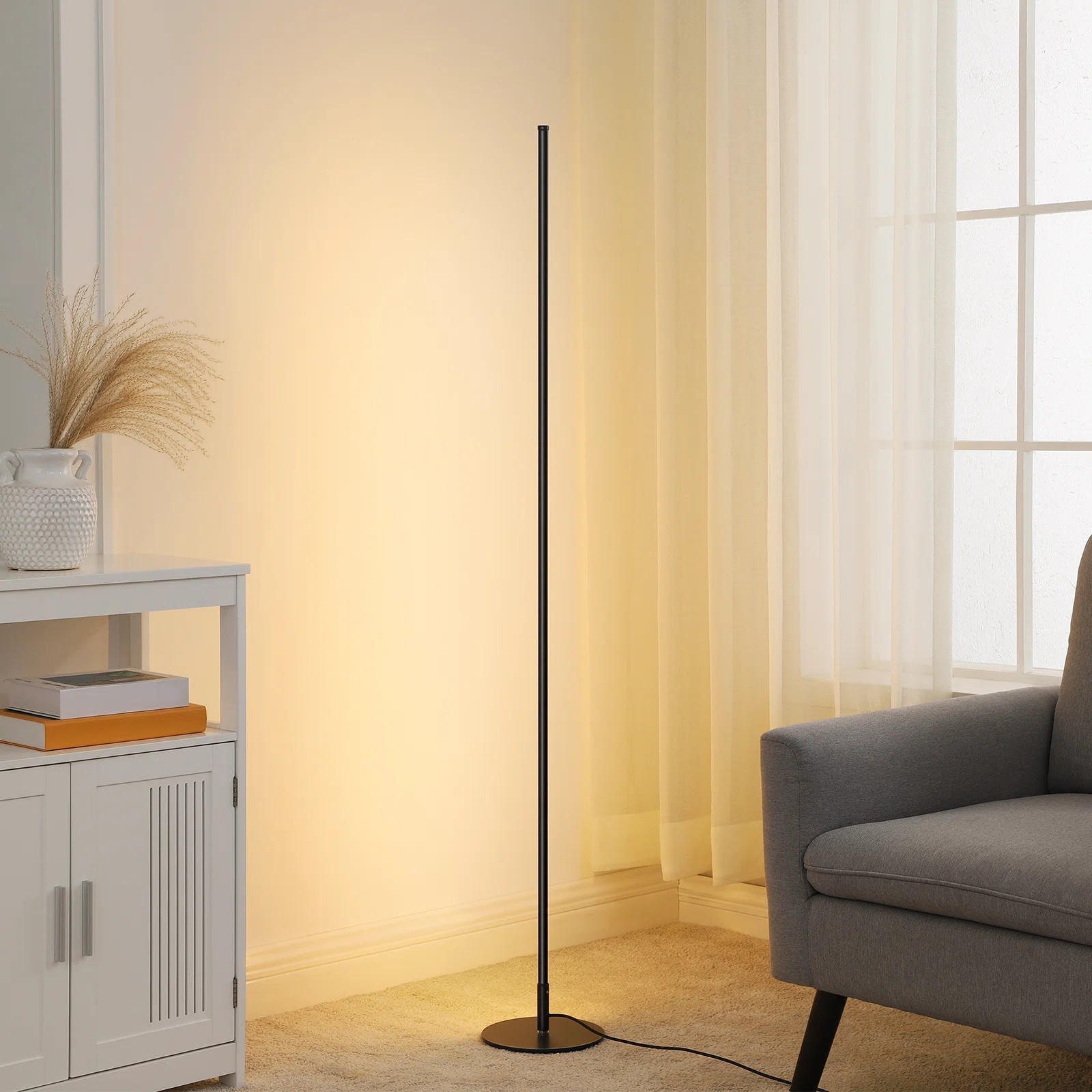 Allana 57.5"  Dimmable LED Novelty Corner Floor Lamp | Wayfair North America