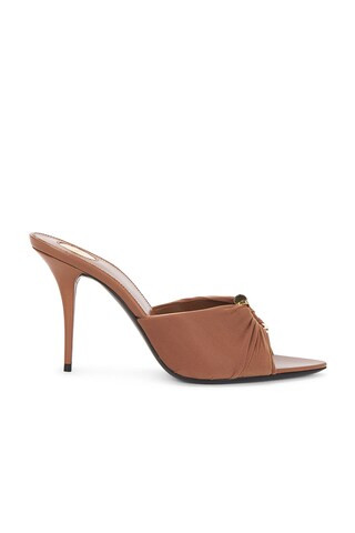 Saint Laurent Gippy Mule Sandal in Cappuccino & Dark Cappuccino | FWRD | FWRD 