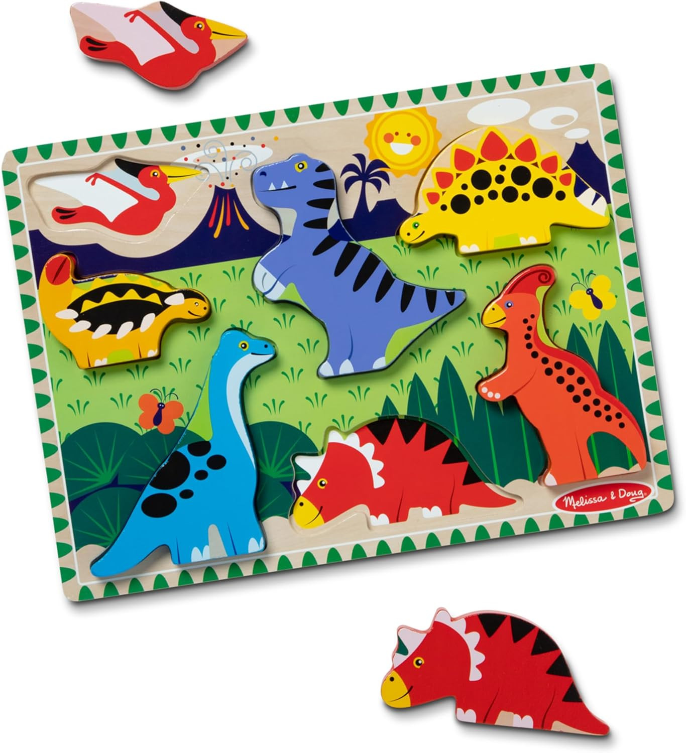 Melissa & Doug Dinosaur Wooden Chunky Puzzle (7 pcs) | Amazon (US)
