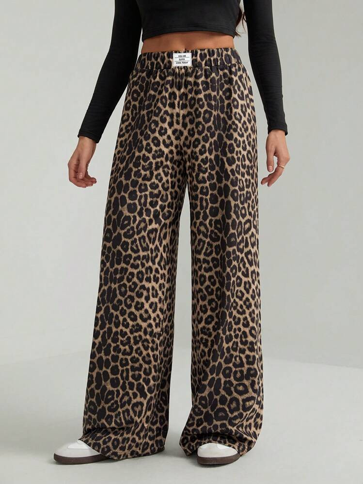 SHEIN Tall Women Leopard Print Casual Lounge Pants Graduation,Back To School Outfits,Graduation,Teacher Outfits For Women,Back To School | SHEIN