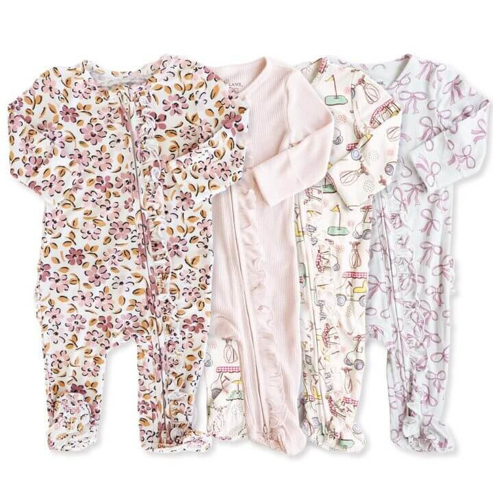 Girl Ruffle Zipper Footies | Best Sellers | Caden Lane