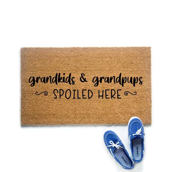 Grandkids & Grandpups Spoiled Here Doormat Gift for | Etsy | Etsy (US)