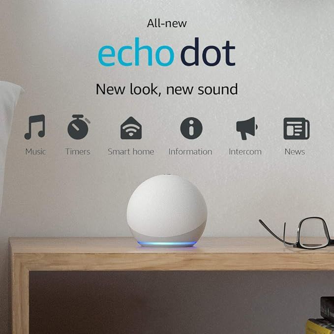 All-new Echo Dot (4th Gen) | Smart speaker with Alexa | Glacier White | Amazon (US)