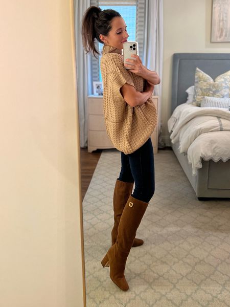 Comfy thanksgiving outfit to watch football in 🦃 love this affordable turtleneck sweater wearing a small • NOT itchy at all ✨

#LTKSeasonal #LTKCyberWeek #LTKfindsunder50