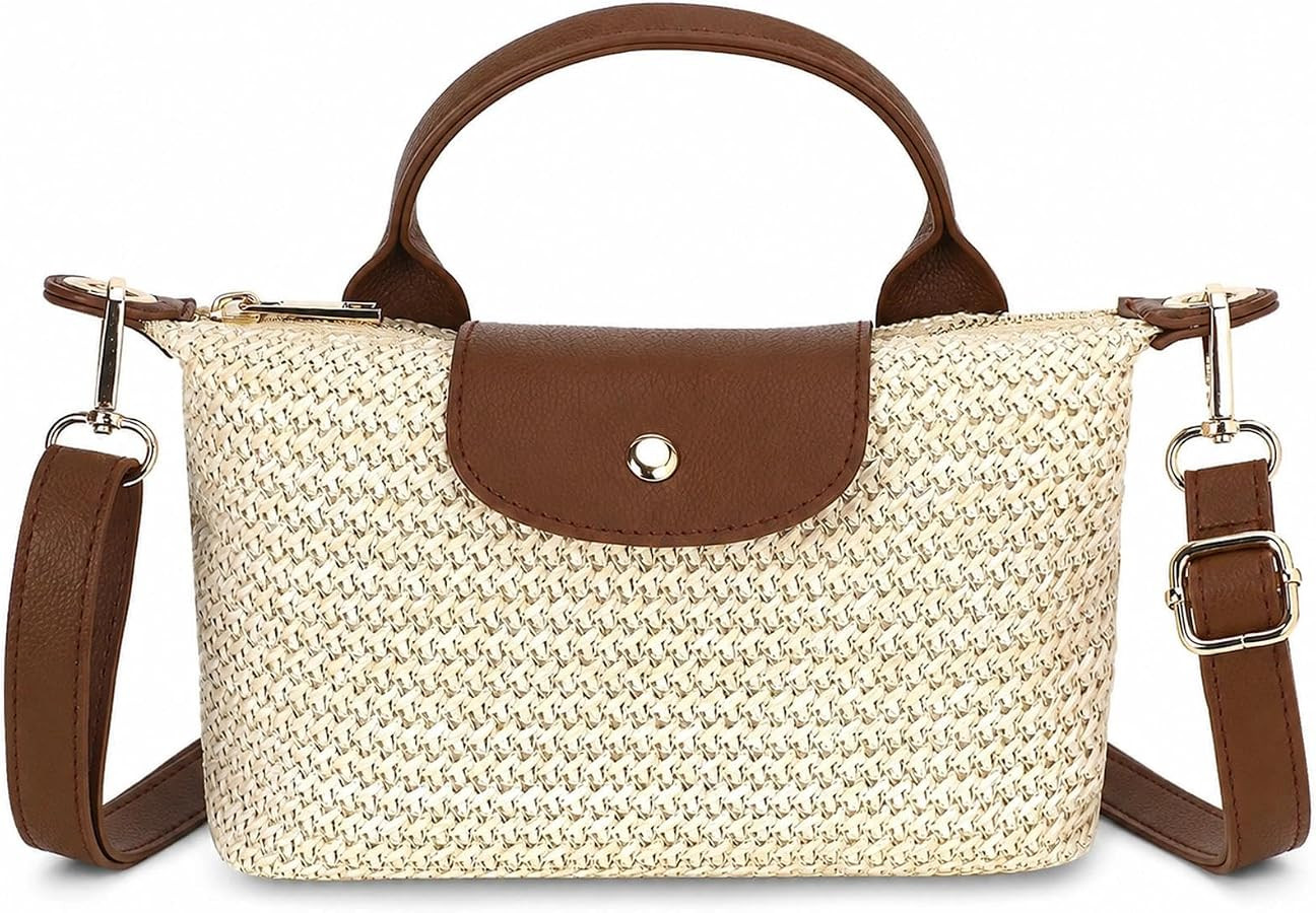 Woven Crossbody Bag, Small Black Weave Mini Tote Bag, Designer Crossbody Bags for Women | Amazon (US)