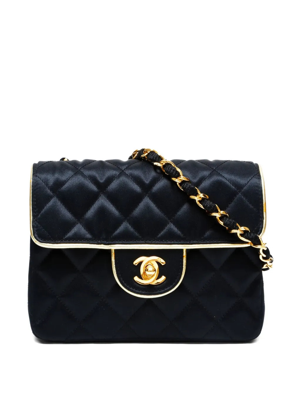 CHANEL Pre-Owned 1989-1991 mini quilted chain shoulder bag - Black | Farfetch Global