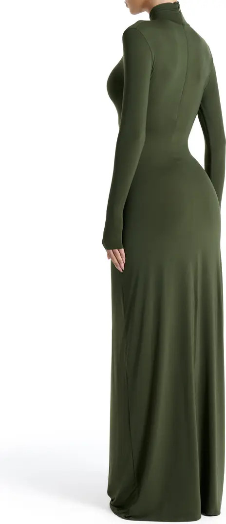 Cutout Tie Front Long Sleeve Maxi Dress | Nordstrom