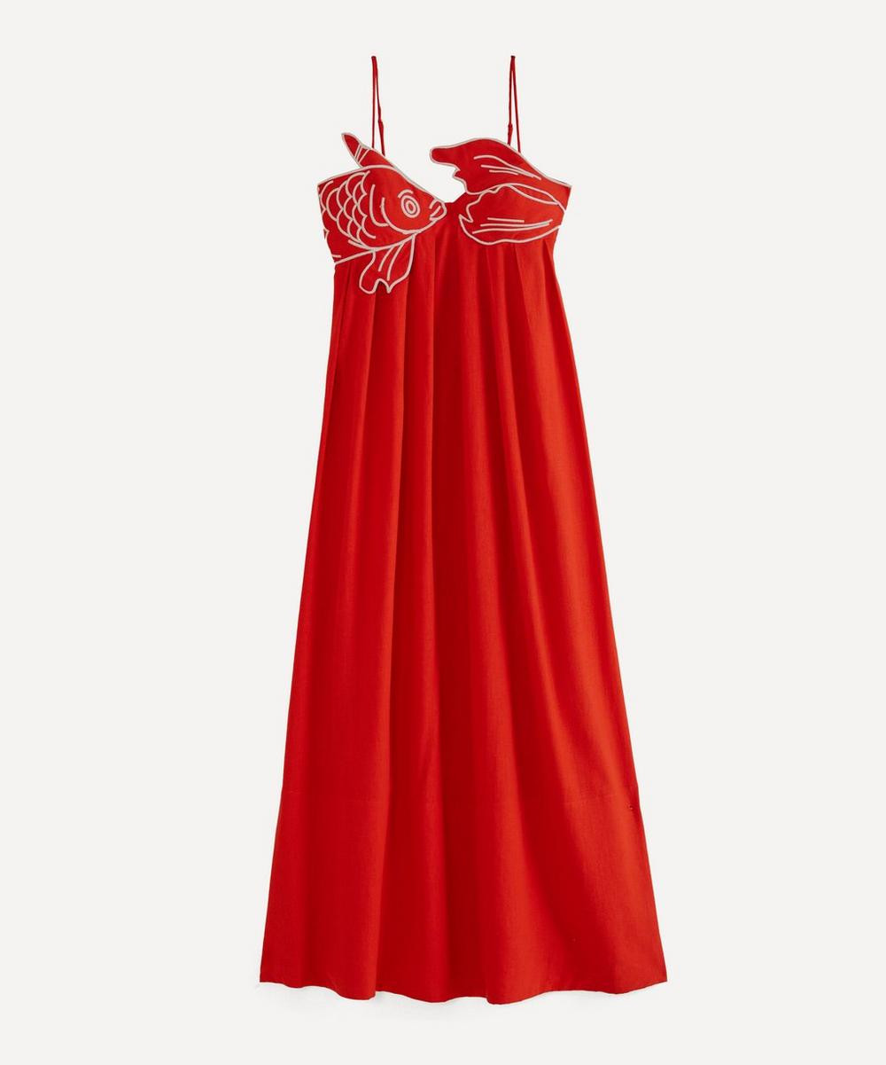 FARM Rio Women's Red Fish Top Maxi Dress | Liberty London (US)