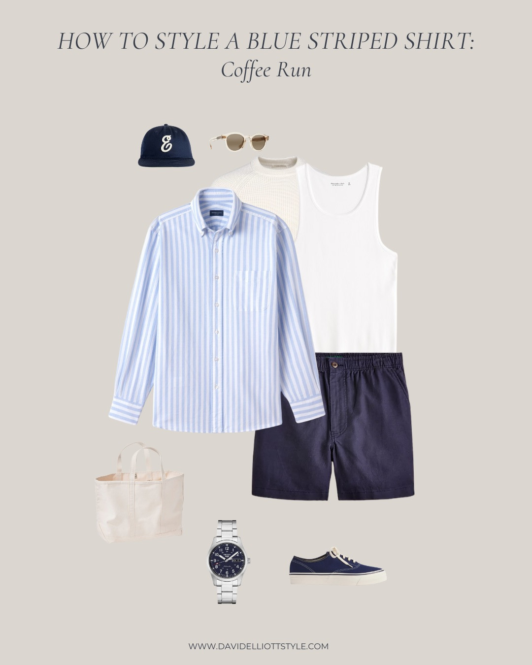 How to Style a Blue striped oxford shirt for a casual coffee run on the weekend for men!  

 #LTKSeasonal #LTKMens