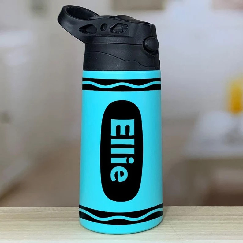 Kids Crayon Water Bottle Tumbler Back to School Tumblers - Etsy | Etsy (US)