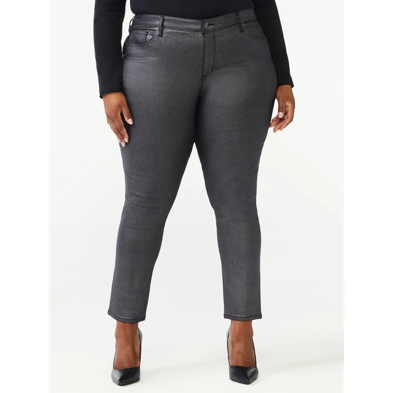 Sofia Jeans by Sofia Vergara Women's Plus Size Sofia Skinny Shimmer Jeans | Walmart (US)