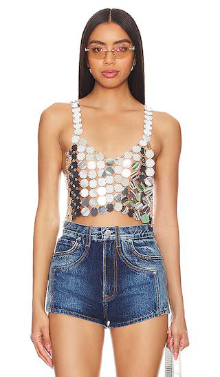Maren Top in Silver | Revolve Clothing (Global)