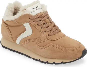 Julia Genuine Shearling & Suede Sneaker (Women) | Nordstrom