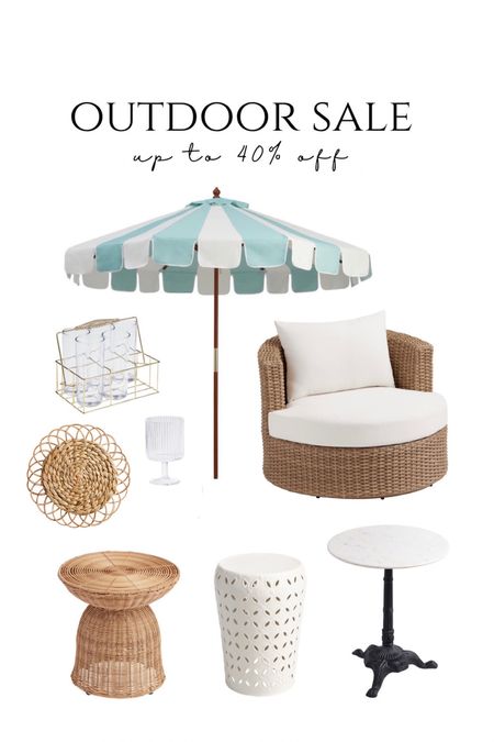 Up to 40% off outdoor including my marble bistro table which can be used indoors and out! ✨ garden stools scalloped side table scalloped umbrella striped outdoor umbrella outdoor dining decor Serena and Lily look for less 

#LTKFindsUnder50 #LTKSaleAlert #LTKHome