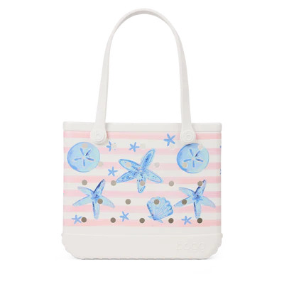 Baby Bogg Bag - Pink Stripes & Blue Shells | Bogg