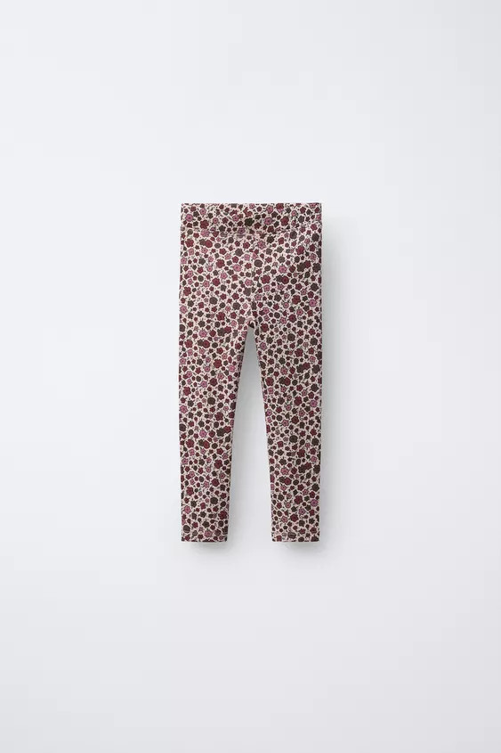 PRINTED RIBBED LEGGINGS | Zara US