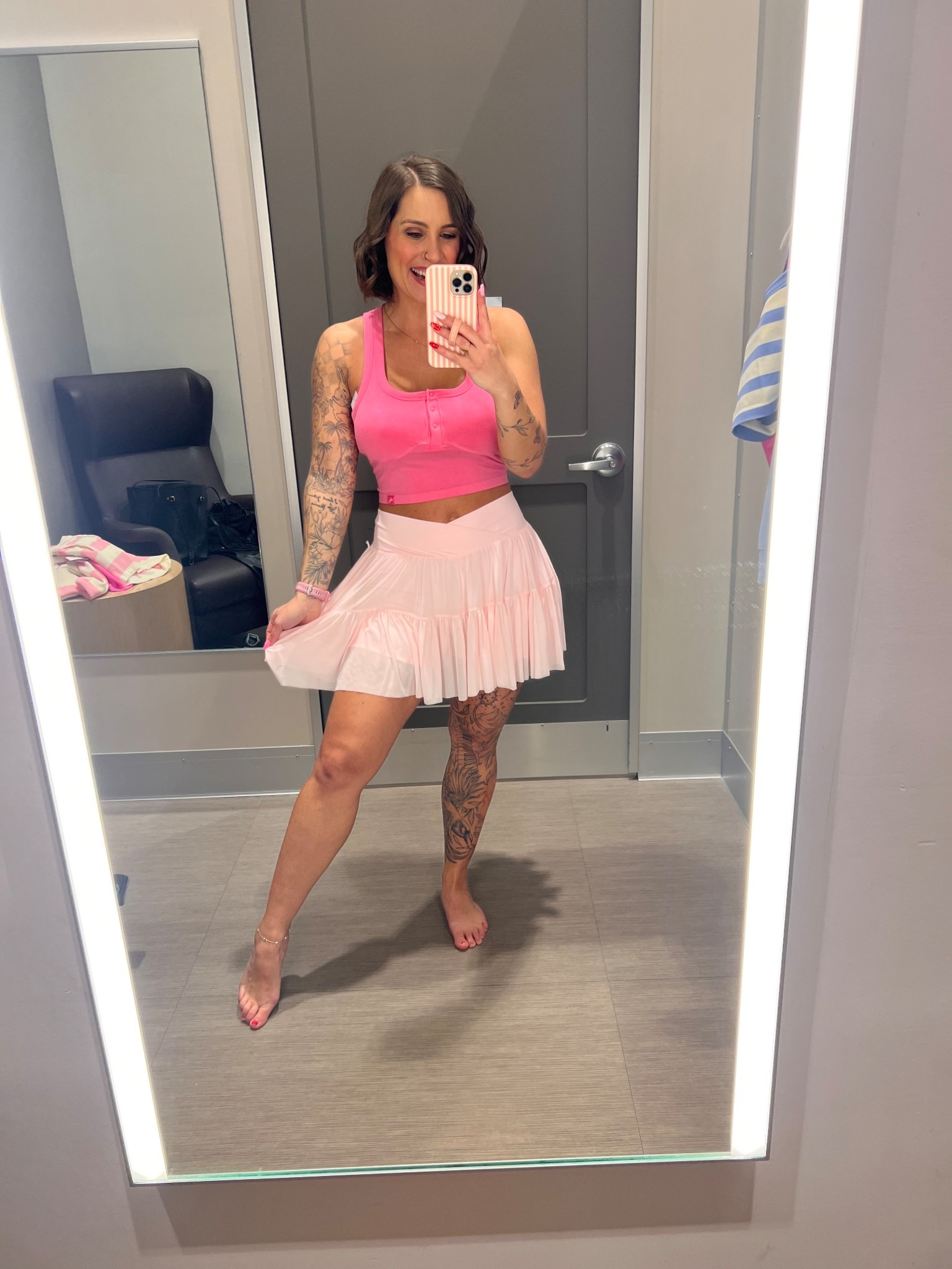 The cutest athletic skirt! Sheer overlay with shorts underneath. I’m wearing a medium in the skirt and bra tank. 

Athletic wear, athletic skirt, target finds, ballerina skirt, Alicia Bice, does it come in pink blog, workout outfit, workout motivation 

#LTKFindsUnder50 #LTKfitnessgoals #LTKActive