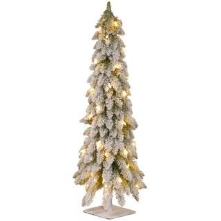 36" Pre-Lit Snowy Downswept Artificial Christmas Forestree, Clear Lights | Michaels Stores