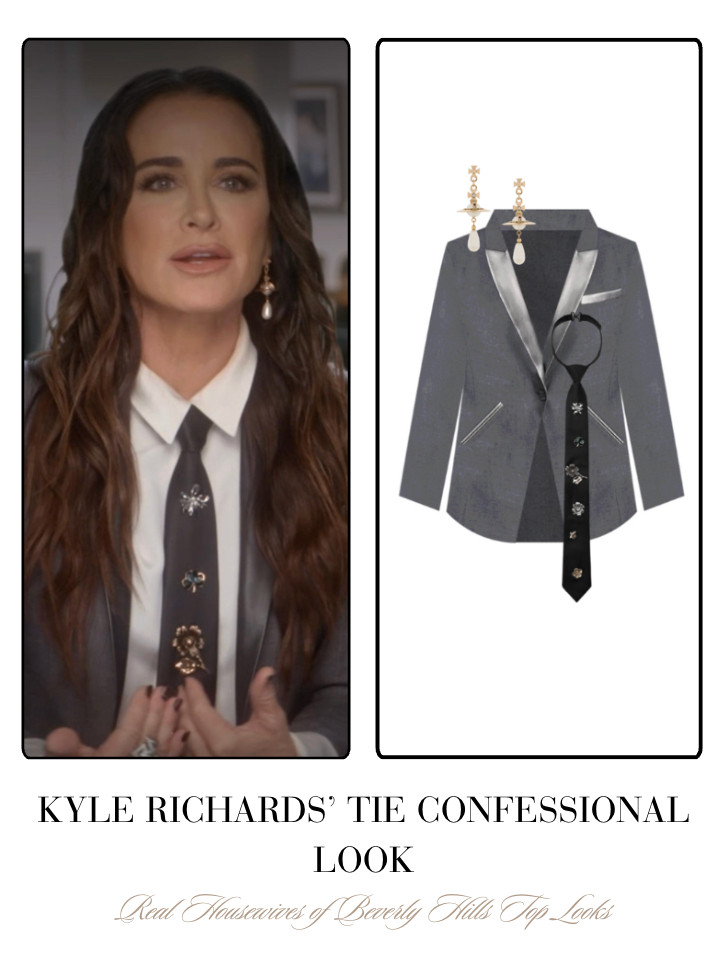 Kyle Richards' Tie Confessional Look 

 