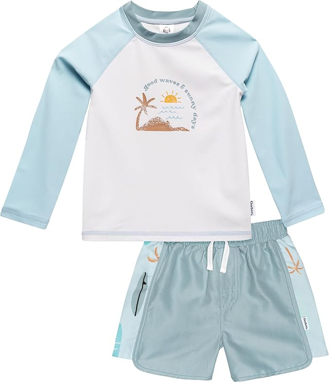 Gerber Baby-Boys Toddler Long Sleeved Rashguard Swim Bathing Suit Set | Amazon (US)