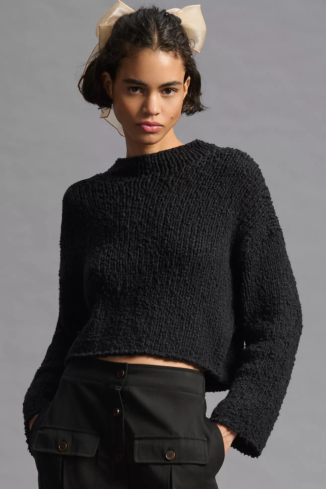 By Anthropologie Cropped Mock-Neck Sweater | Anthropologie (US)