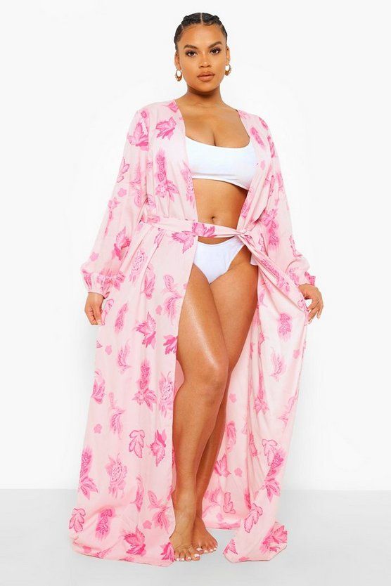 Plus Paisley Print Beach Kimono | Boohoo.com (US & CA)