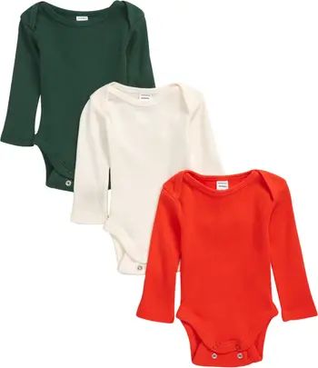 Nordstrom Grow with Me 3-Pack Organic Cotton Adjustable Bodysuits | Nordstrom | Nordstrom
