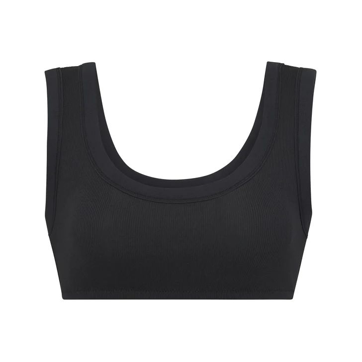 COTTON RIB SCOOP BRALETTE | SOOT | SKIMS (US)