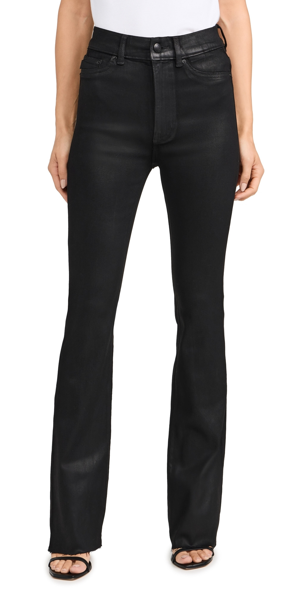 DL1961 Bridget Boot High Rise Instasculpt Jeans Black Coated 31 | Shopbop