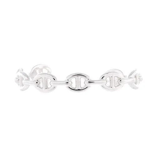 Pre-Owned Hermes Chaine d'Ancre Enchainee Cuff Bracelet Sterling Silver Medium at Nordstrom | Nordstrom