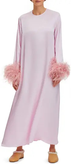 Sleeper Suxi Feather Trim Maxi Nightgown | Nordstrom | Nordstrom