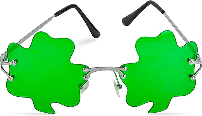Big Mo's Toys St. Patrick’s Day Irish Shamrock Leaves Green Leprechaun Costume Glasses, 1 Pair | Amazon (US)