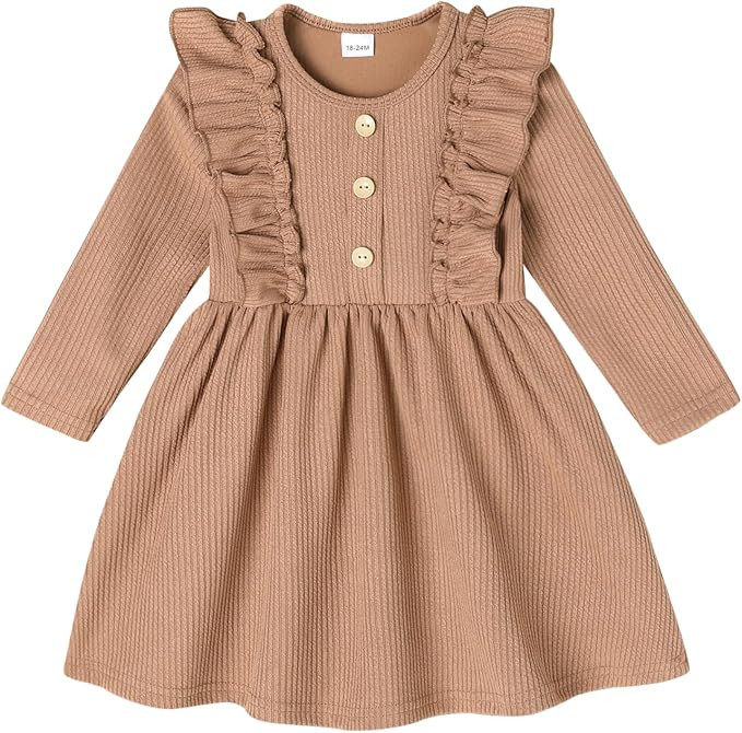 JEELLIGULAR Toddler Baby Girl Sweater Dress Fall Winter Clothes Outfits for Little Girls Long Sle... | Amazon (US)